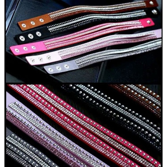 Colorful Rhinestone Wrap Bracelets Various Colors - Picture 2 of 6